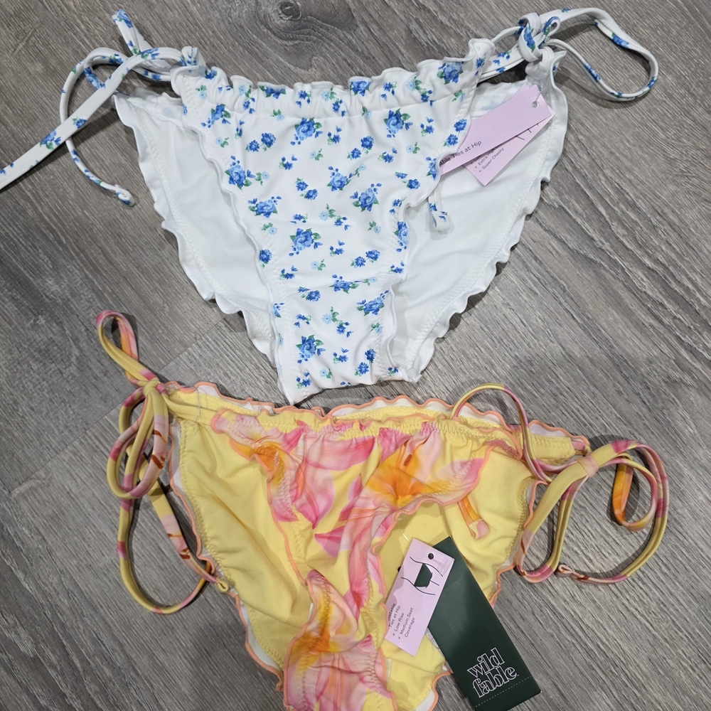 2. Women's Ruffled Side-Tie Bikini Bottom with Adjustable Coverage — Wild Fable
